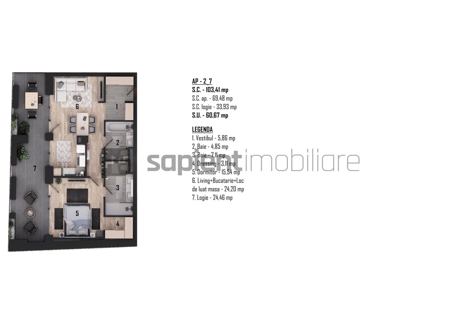Apartament nou, modern cu 2 camere - Ultracentral -  Cuza Voda - Poză 3