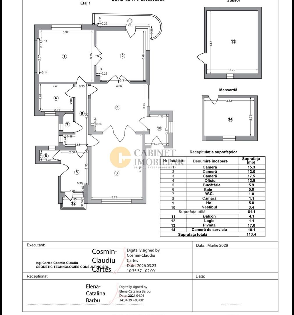 Apartament in vila I D+P+1+M I Etaj 1 I Decebal - Poză 7