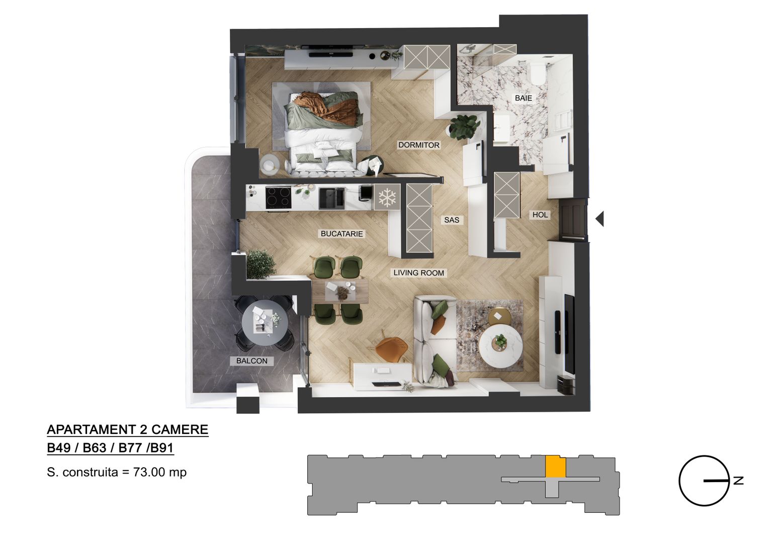 Vânzare Apartament cu Două Camere - Șoseaua București Nord - Poză 2