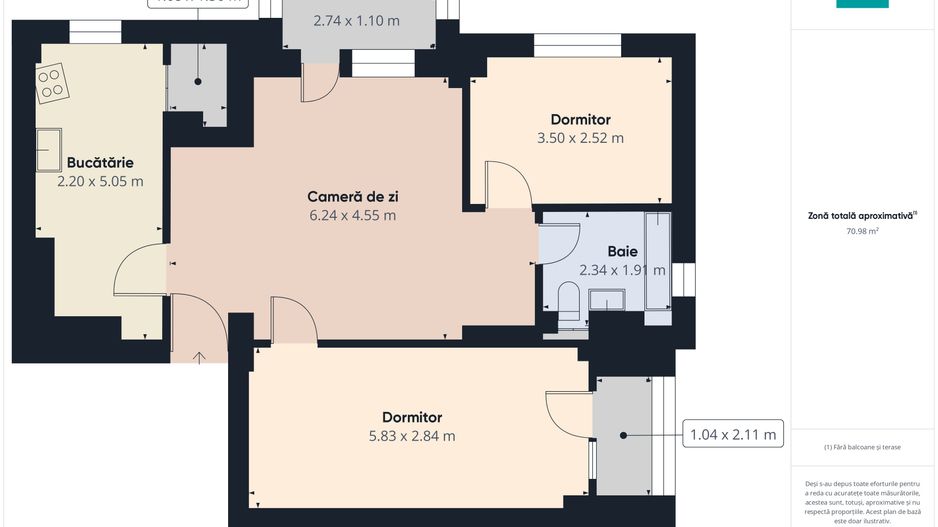 Apartament ultramodern, 3 camere  Malul Mureșului - Schiță 3