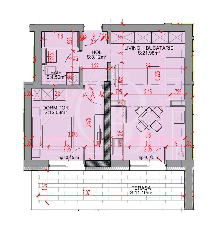 Apartament 2 camere Parcare Gratis 5 min STB Bratarii - Schiță 2