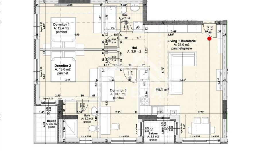 Apartament Sibiu 4 camere, 2 bai NOU lift si parcare - Poză 6