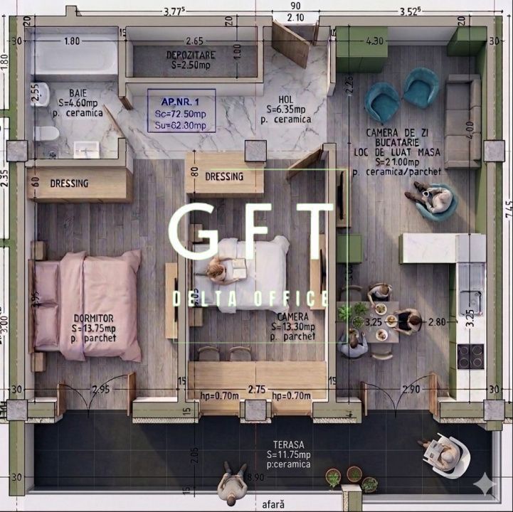 Apartament 2 camere | Parter - Poză 1