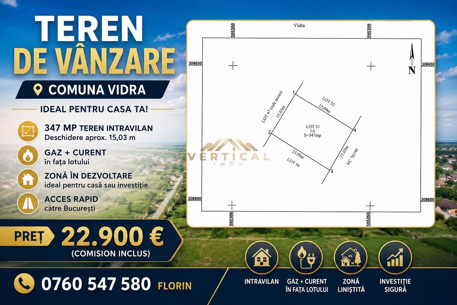 ✨ OPORTUNITATE EXCLUSIVĂ – TEREN PREMIUM ÎN COMUNA VIDRA ✨ - Poză 2