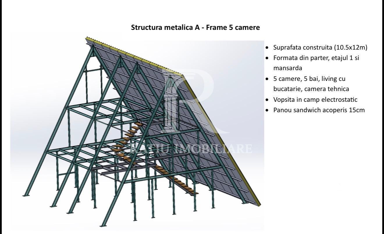 A-FRAME GRAND – STRUCTURĂ METALICĂ PREMIUM | 5 CAMERE - Poză 6