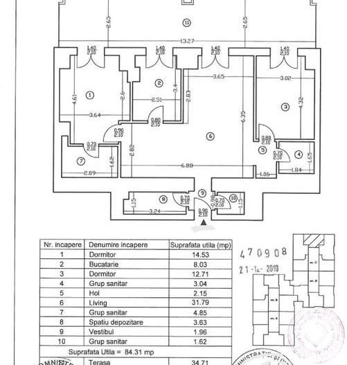 3 CAMERE 84.31MP + TERASA DE 34.71 MP || UPGROUND - metrou PIPERA - Schiță 17
