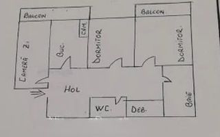 Apartament cu 3 camere, decomandat, 58.32 mp, etaj 2/4 - Dacia - Schiță 7