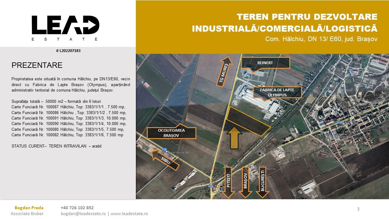 TEREN DEZVOLTARE INDUSTRIALĂ/COMERCIALĂ/LOGISTICĂ - Poză 3