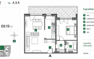 Apartament 2 Camere | Balcon cu Vedere spre Lac | Aproape de Metrou - Schiță 12