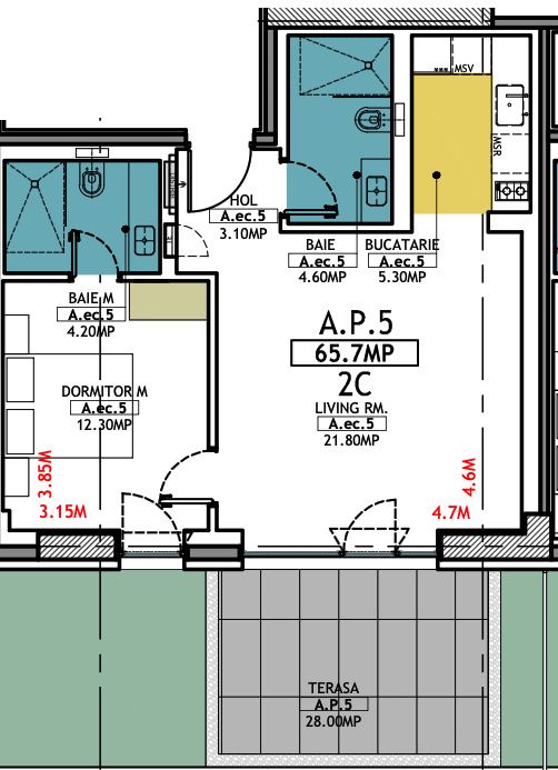 Stațiunea Mamaia - Vânzare apartament cu 2 camere, 2 bai, la 2 pasi de mare. - Poză 14