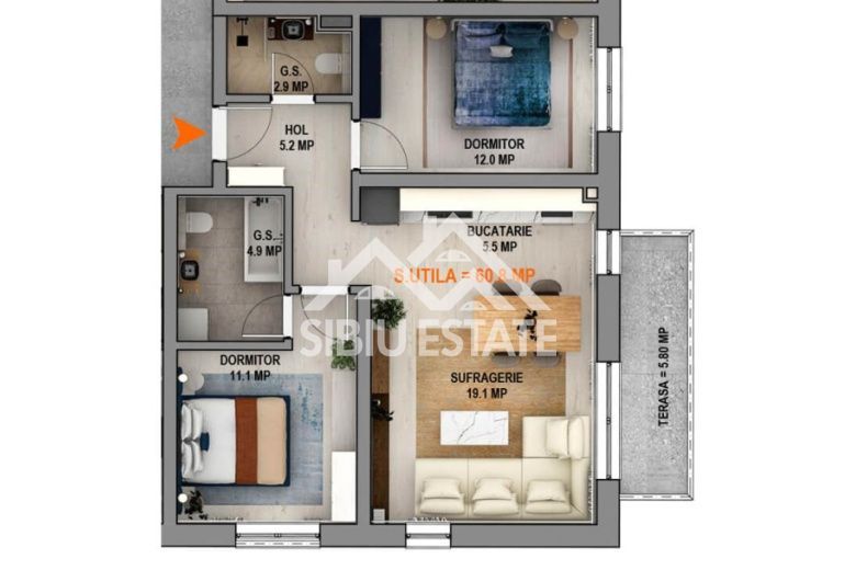 Apartament spatios si modern, 3 camere si balcon - Poză 4