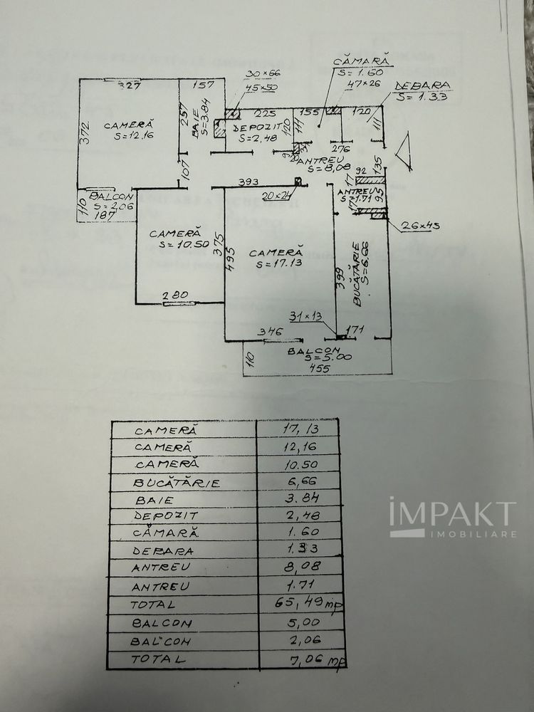 Apartament cu 3 camere in Manastur - Schiță 7