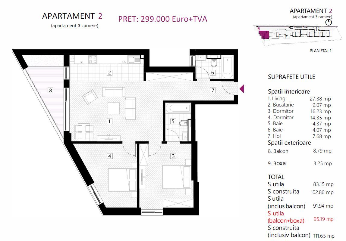 APARTAMENT 3 CAMERE | PROIECT NOU | PREMIUM | STEFAN CEL MARE - Poză 3