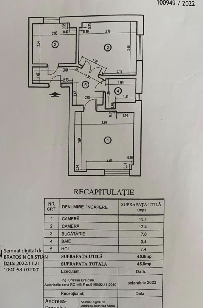 Apartament cu 2 camere 45,90 mp - parcul Carol - Poză 11