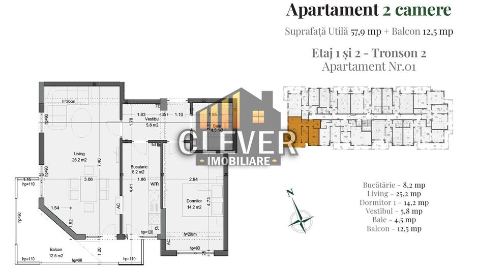 Living 25mp + Balcon 13mp | Apartament Nou 2 Camere in Pallady - Poză 4