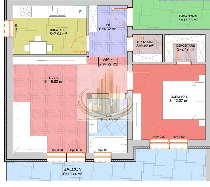 Apartamente noi. Bucătărie separată. Tva inclus. - Schiță 13