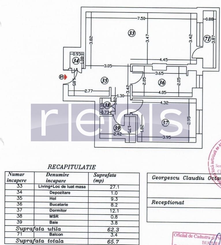 VANZARE APARTAMENT MODERN 2 CAMERE | AVIATIEI | 62MP | MOBILAT-UTILAT - Schiță 7
