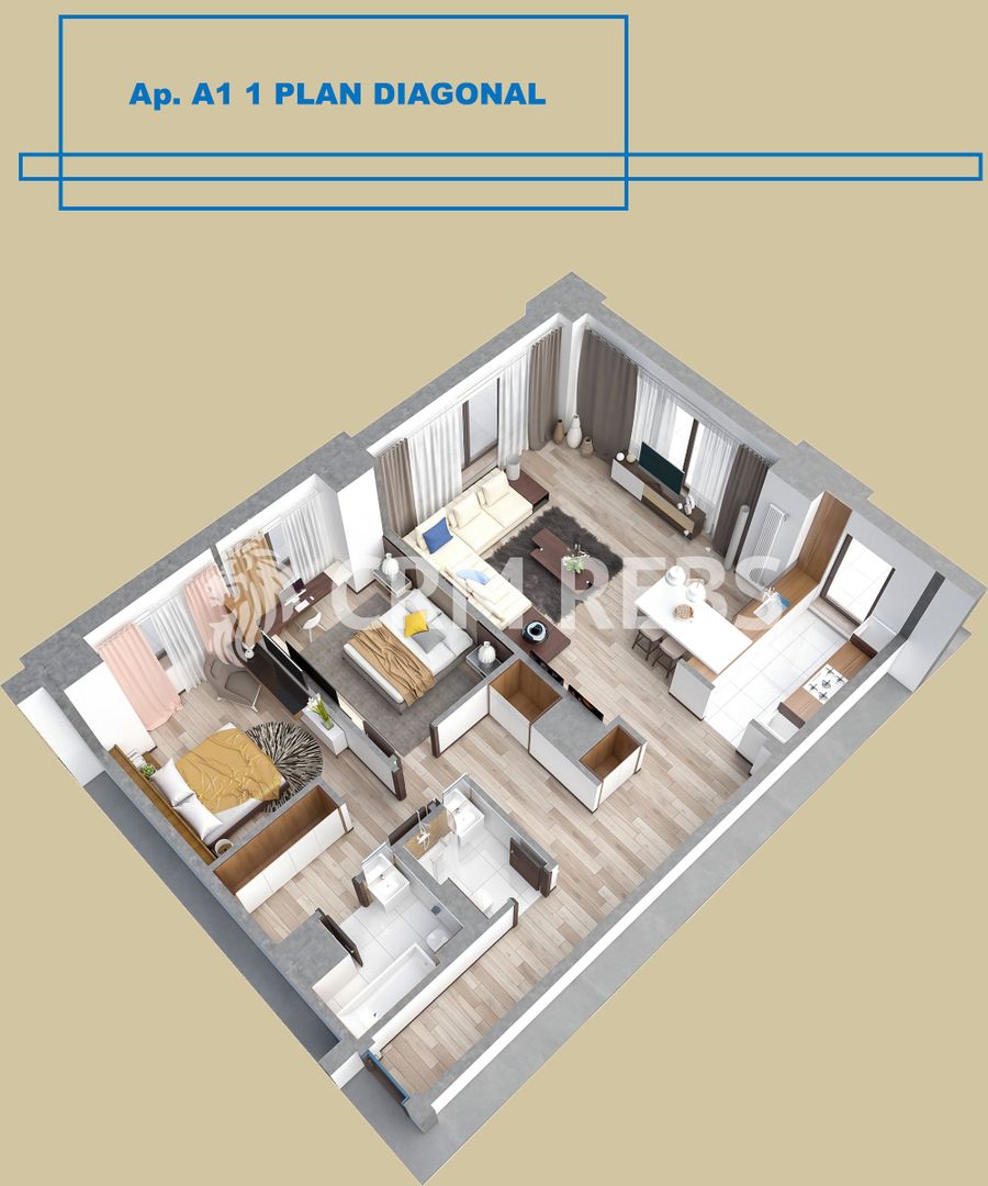 Apartament 3 camere Tip A1 1 - Poză 3