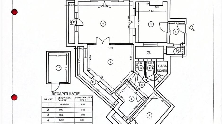 4 camere semidecomandat | 112 mp cu balcoane | Cismigiu - Schiță 3