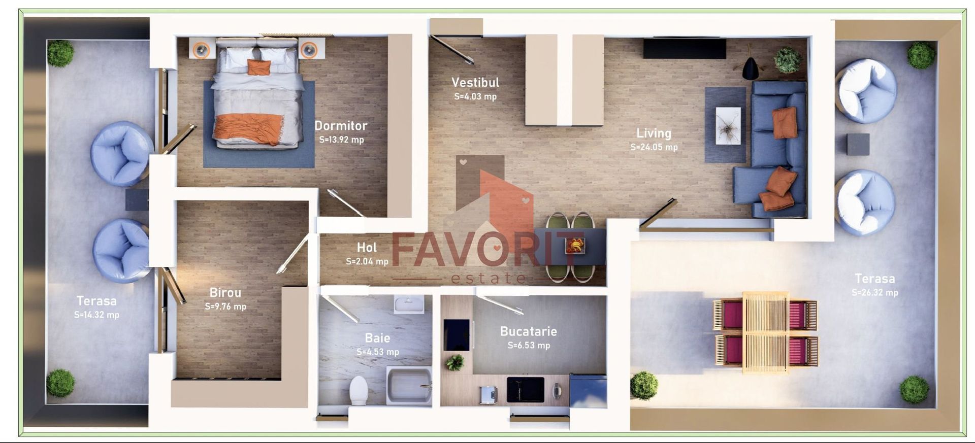Apartamente Noi 2 și 3 Camere | Finalizate | Intabulate - Schiță 12
