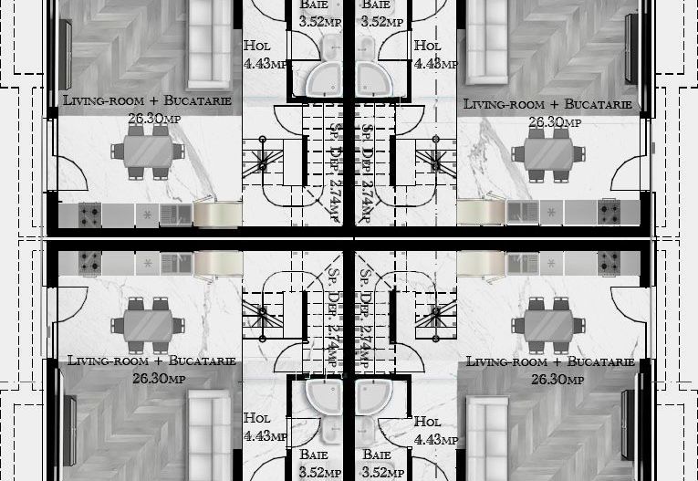 CASE TIP DUPLEX, 6 CAMERE, TOATE UTILITATILE, CENTRALA, COMISION 0% - Schiță 7