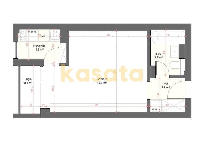 Garsoniera spatioasa, luminoasa langa mall Park Lake - Schiță 15