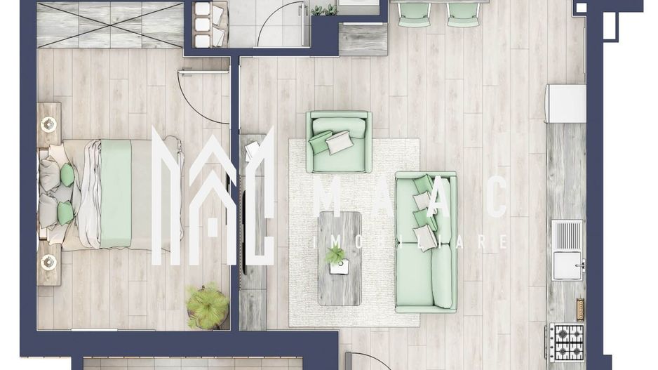 Apartament 2 camere | Etaj 1 | Balcon 9.5 mp | Turnisor - Poză 1