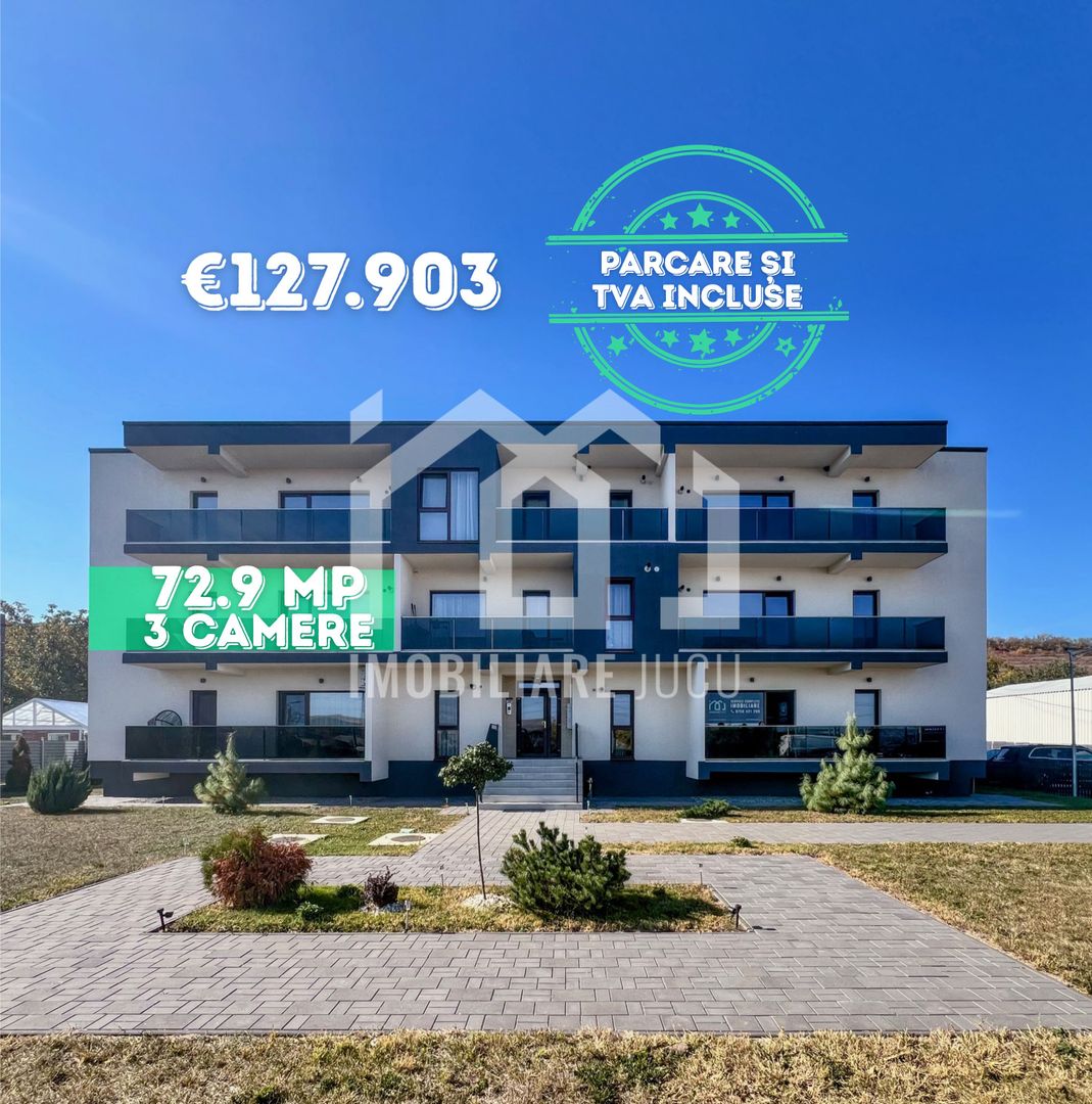 Apartament 3 camere, Bloc nou, Parcare inclusa, Jucu de Mijloc (AP.7) - Poză 1