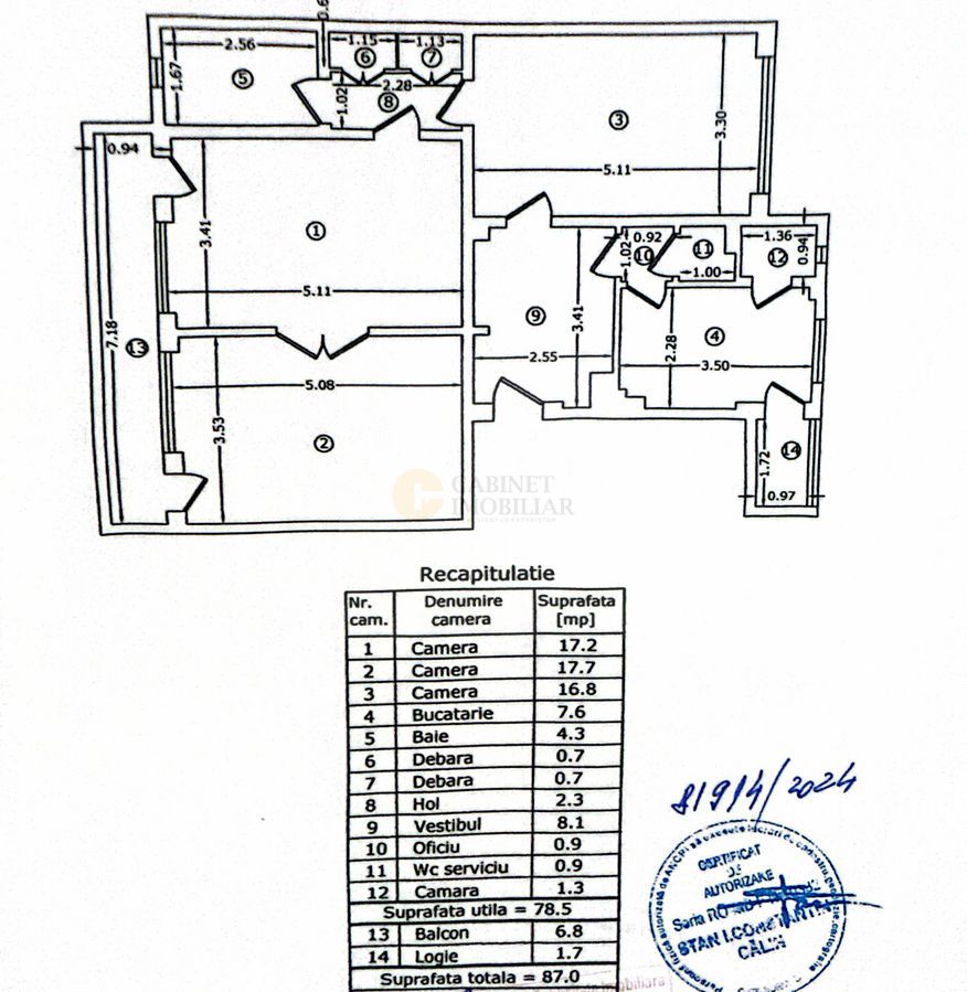 3 camere | Etaj Inferior | Parc Cismigiu | 86mp - Poză 10