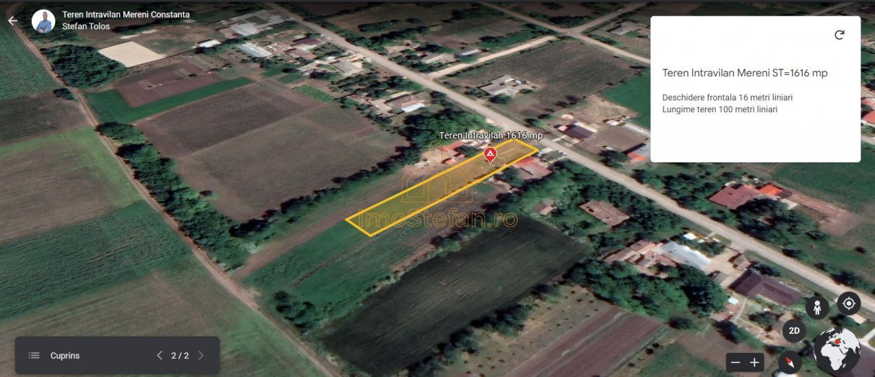 Oportunitate de investitie teren intravilan 1616 mp Mereni Constanta - Poză 5