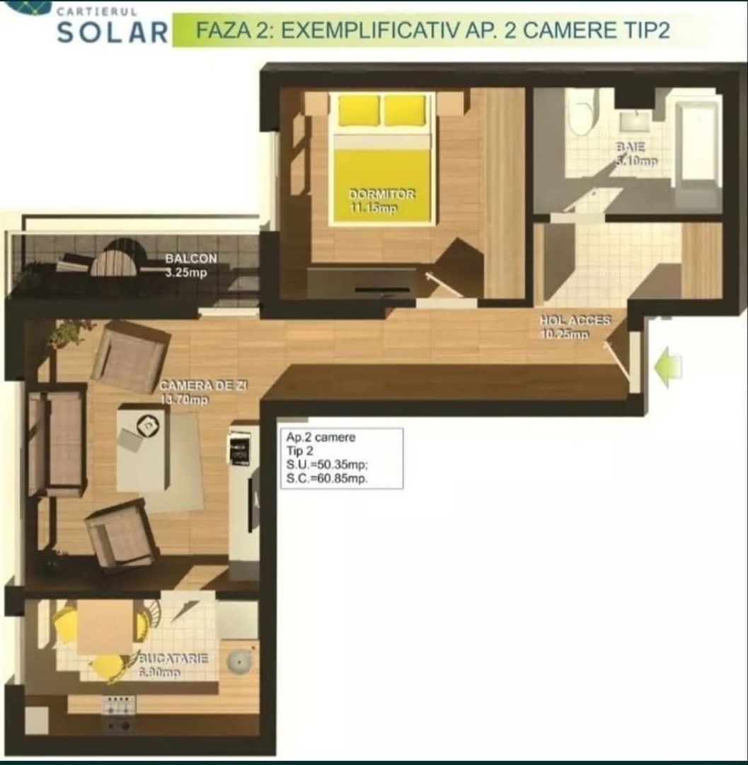 Apartament 2 camere Pet Friendly de închiriat Cartierul Solar, Berceni - Poză 6