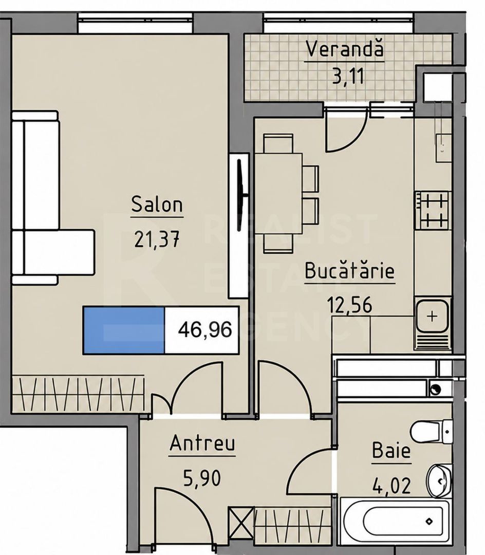 Vânzare, apartament, 1 cameră, strada Ceucari, Râșcani - Poză 4