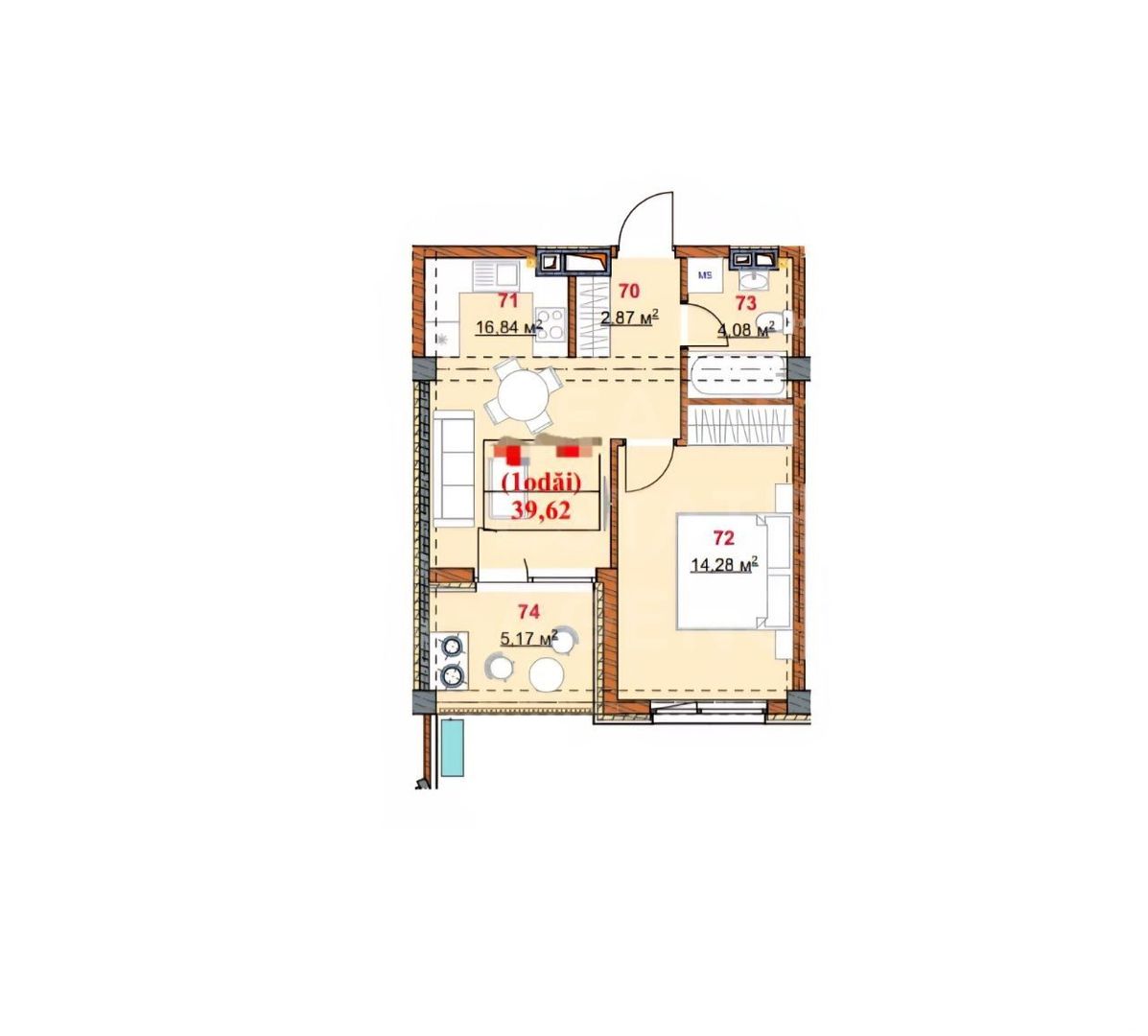 Vânzare, apartament, 1 cameră, strada Grenoble, Botanica. - Poză 4