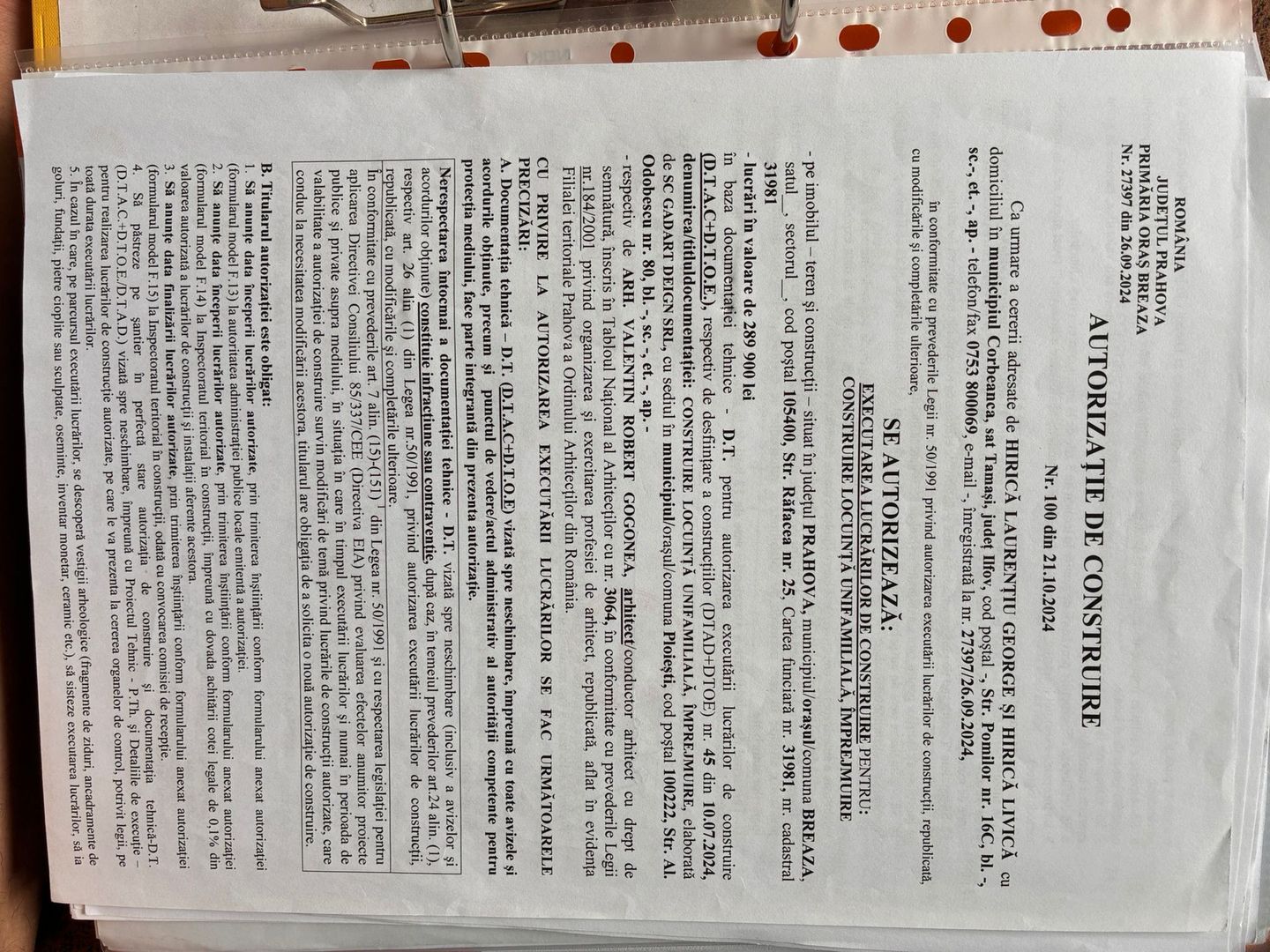 Teren intravilan 2440mp cu autorizație de construire și proiect ! - Poză 5