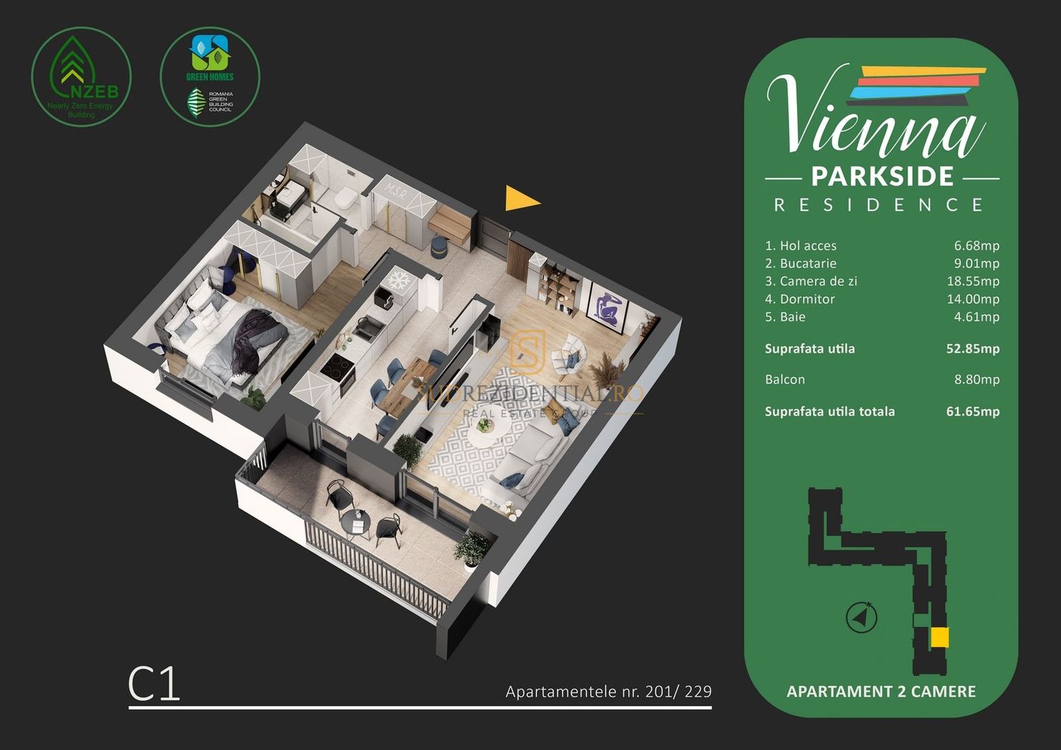 2 Camere Finalizat | Vienna Park Side - Blvd-ul Metalurgiei, Sector 4 - Schiță 8