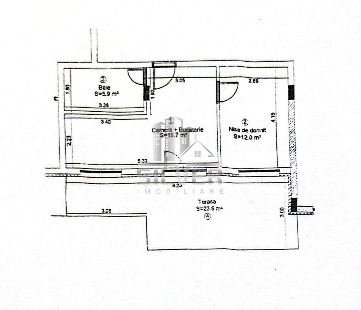 Apartament cu 2 camere/terasa 23.6 mp/zona strazii Eroilor. - Poză 2