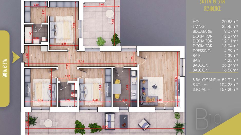 Apartament 4 camere cu TERASA ,Pallady, 10 min Metrou Teclu,Finalizat - Poză 1