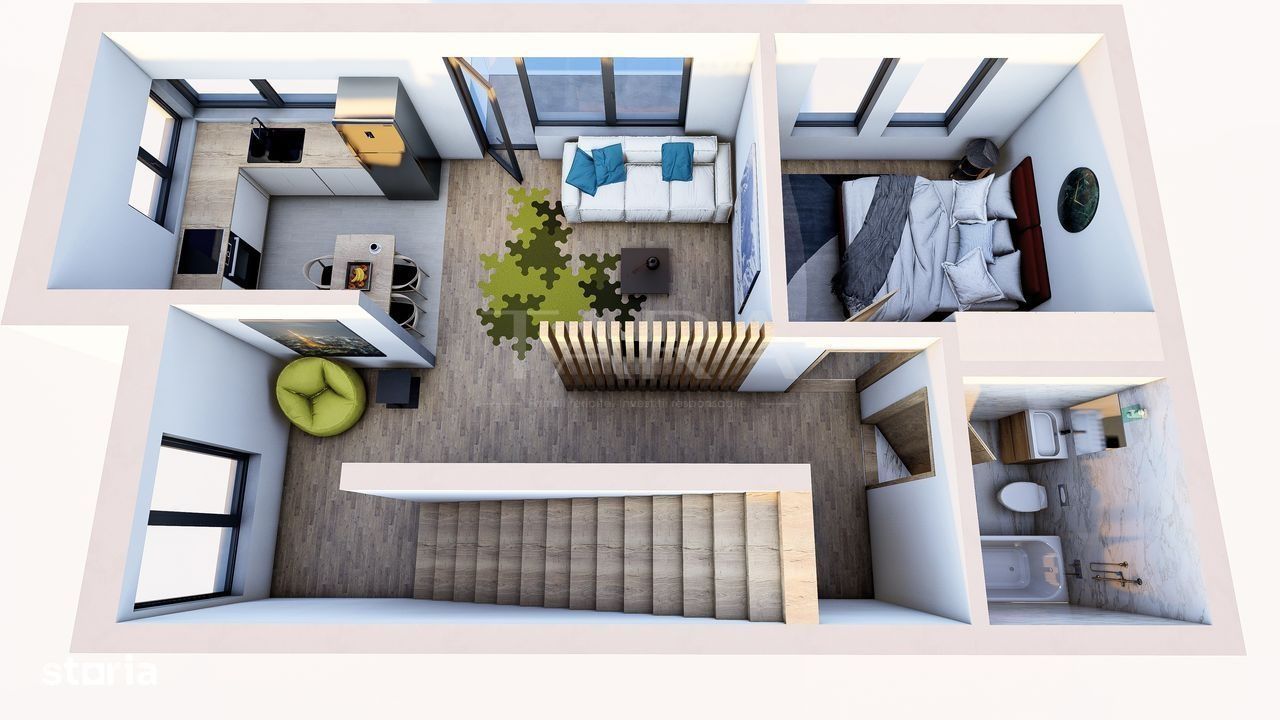 Apartament 100 mp, etaj si mansardă, cu grădină și parcare, Someșeni. - Poză 4
