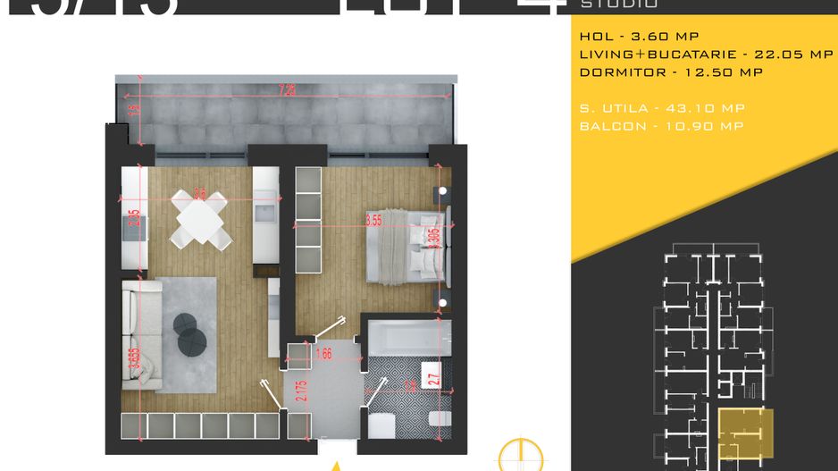 2 camere lansare proiect Titan Pallady  Metrou Nicolae Teclu - Schiță 11