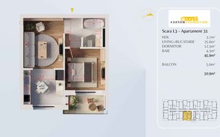 Apartament 2 camere Mobilat Utilat Theodor Pallady - Poză 11