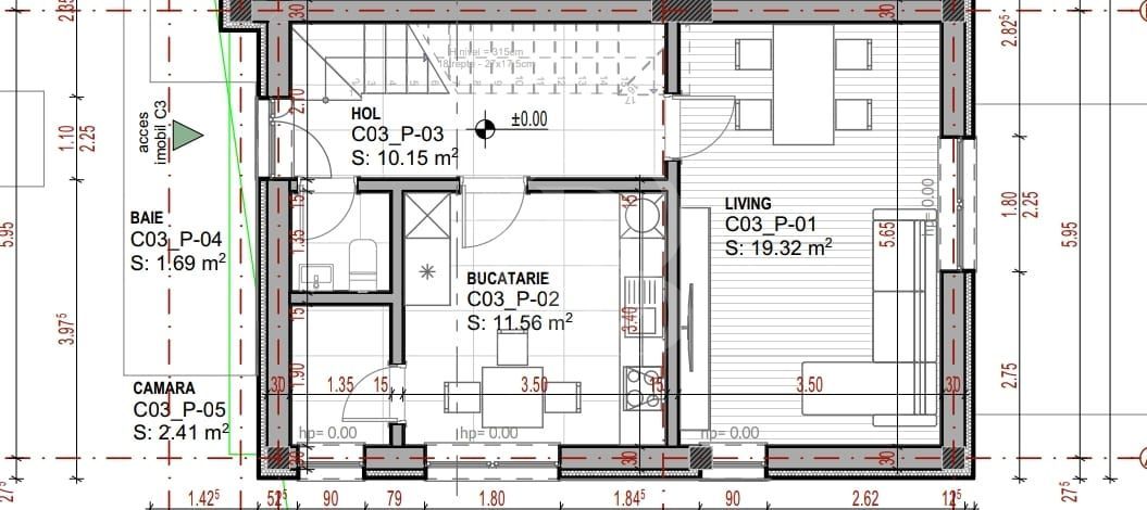 Vilă Triplex 4 Cam Arhitectură Modernă- Grădină Individuală -Panouri solare - Schiță 9