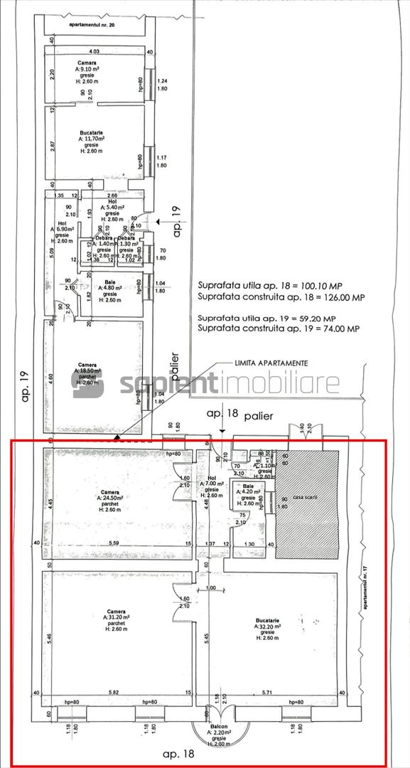 Ultracentral Apartament 3 Camere 100 Mp Utili Traian Mosoiu - Schiță 11