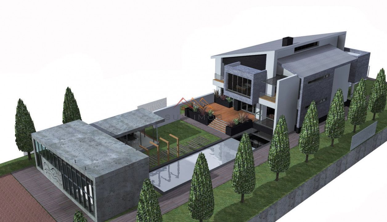 Vila deosebita, D+P+E+M, nefinalizata, 10 camere,2838m2, negociabil - Poză 1