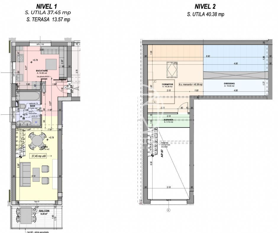 Penthouse 2 camere -77.8 mp, aer conditionat (ALP-C5-L-ap.7) - Poză 2
