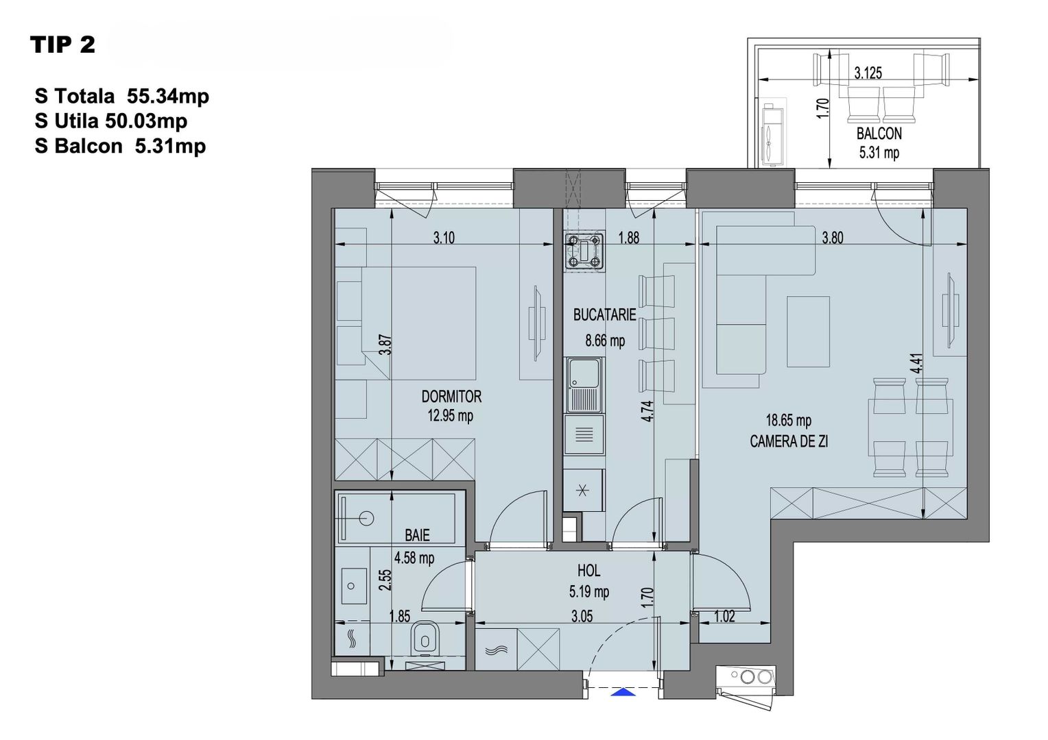 DE INCHIRIAT | APARTAMENT 2 CAMERE | Nusco City 2 - Poză 6