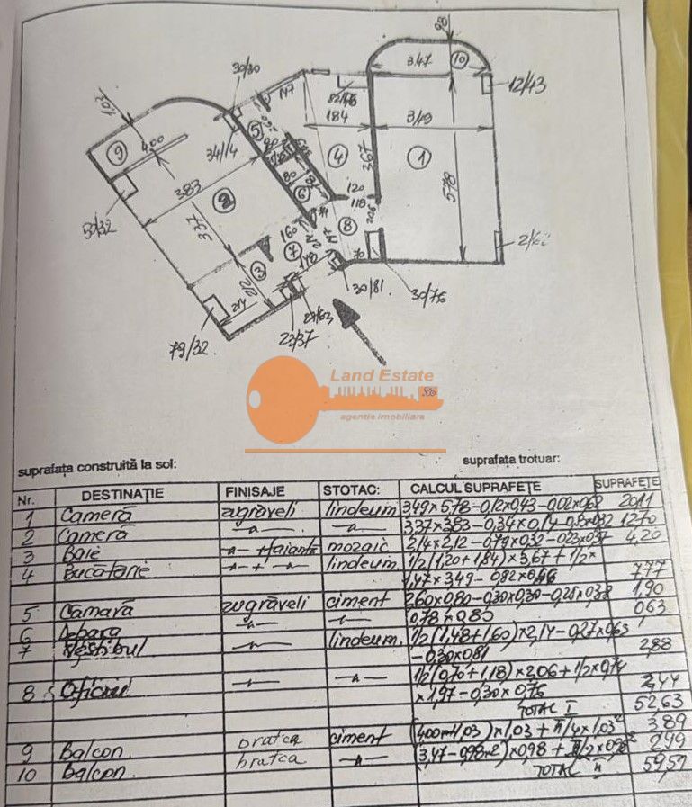 Apartament 2 camere cu centrala si vedere libera – Crângași - Schiță 8