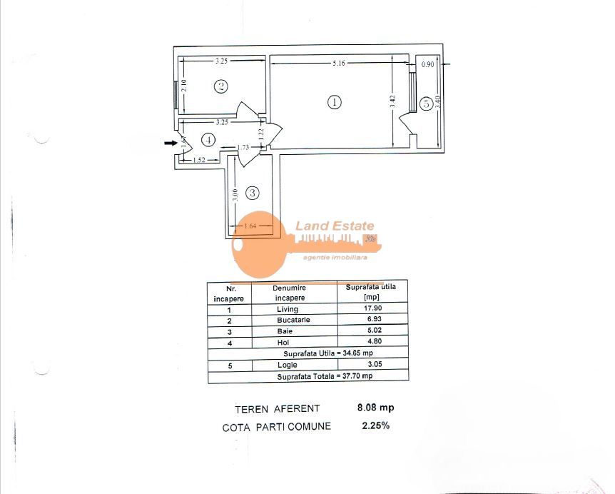 Garsonieră decomandată Gorjului – 10 min centrală proprie - Schiță 8