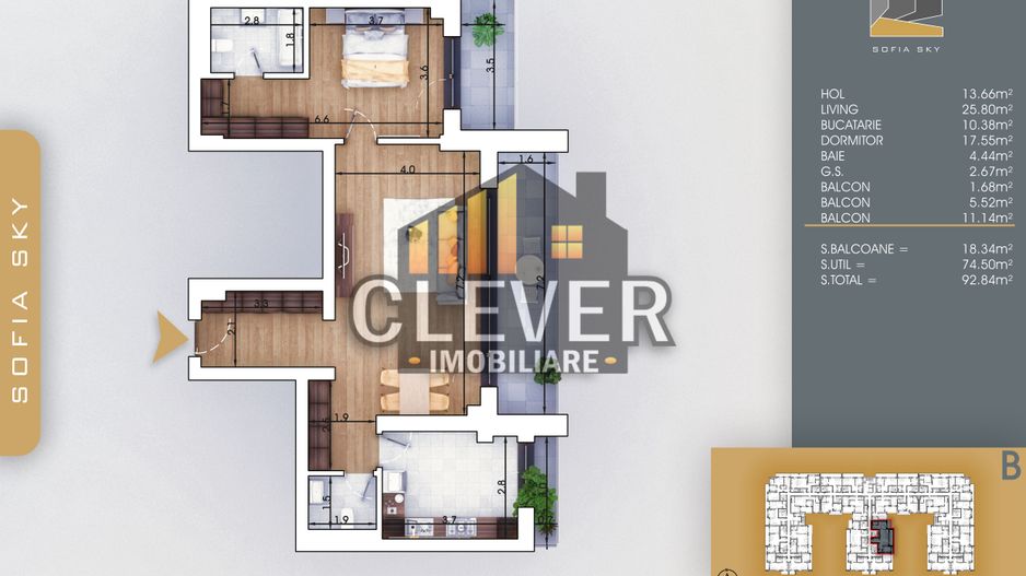 Apartament 2 camere spatios, 93 mp, 2 bai - metrou Nicolae Teclu - Poză 1
