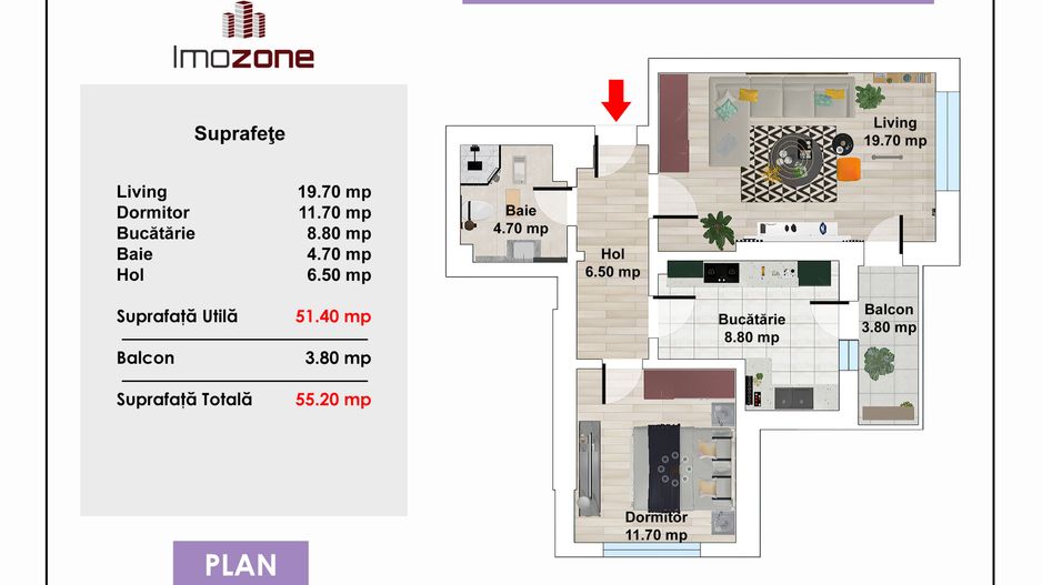2 camere, 57 mp, etaj 5, dec, Drumul Taberei, BLOC NOU, COMISION 0% - Poză 1