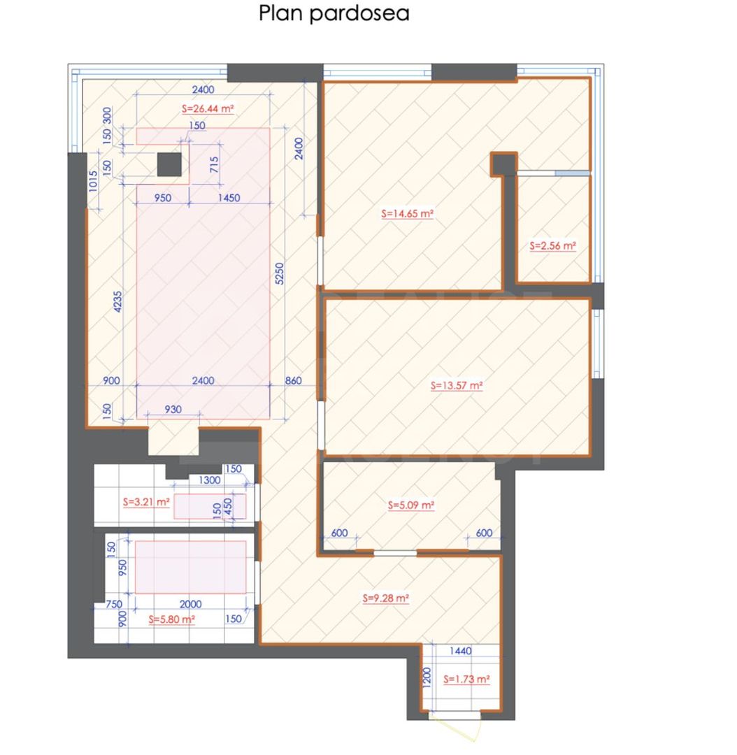 Vânzare, apartament, 3 camere, str. Vasile Lupu, Buiucani - Schiță 18